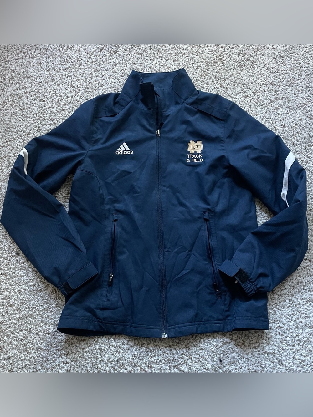 Adidas Notre Dame Fighting Irish Track & Field Full-Zip Jacket Men's Small